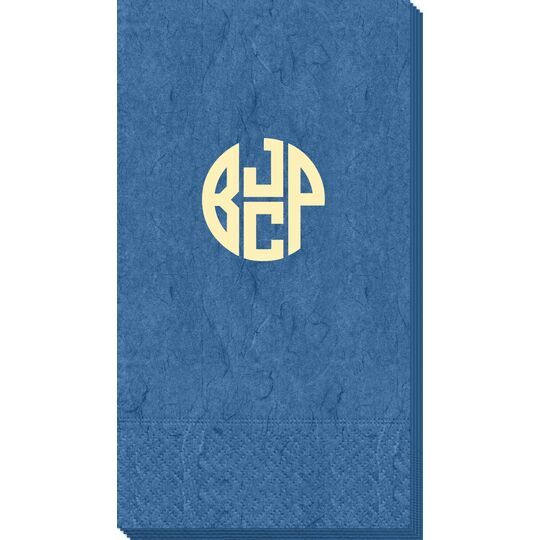4 Initial Rounded Monogram Bali Guest Towels